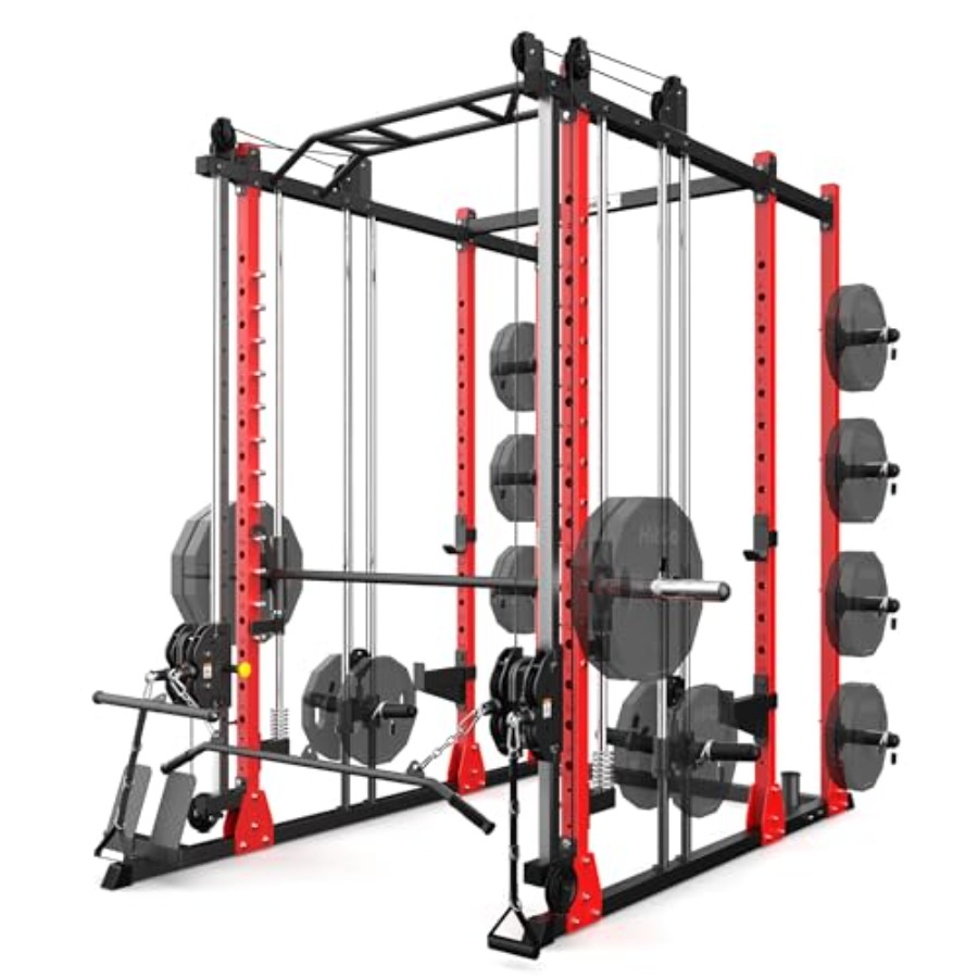 Home Gym Cable Machine - All-in-One Power Rack with Smith Machine