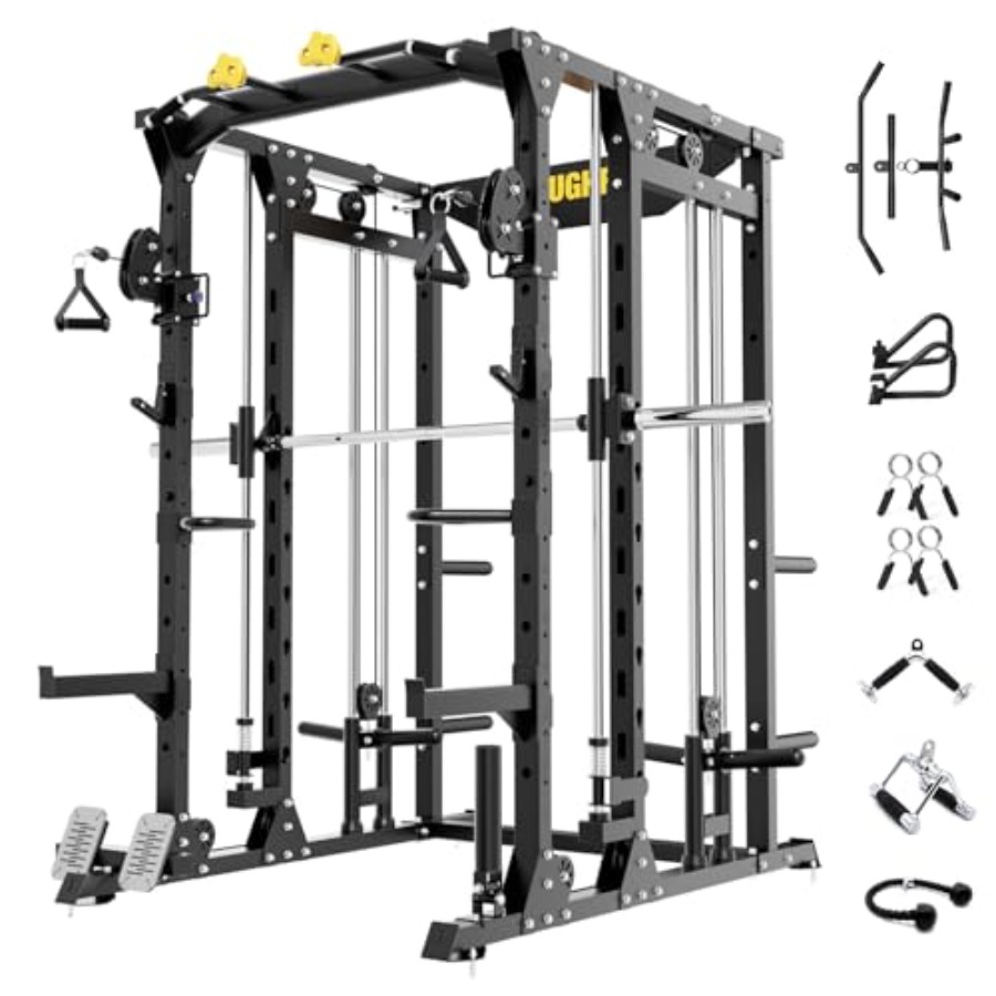 Home Gym Cable Machine - F4 Smith Machine Power Cage with