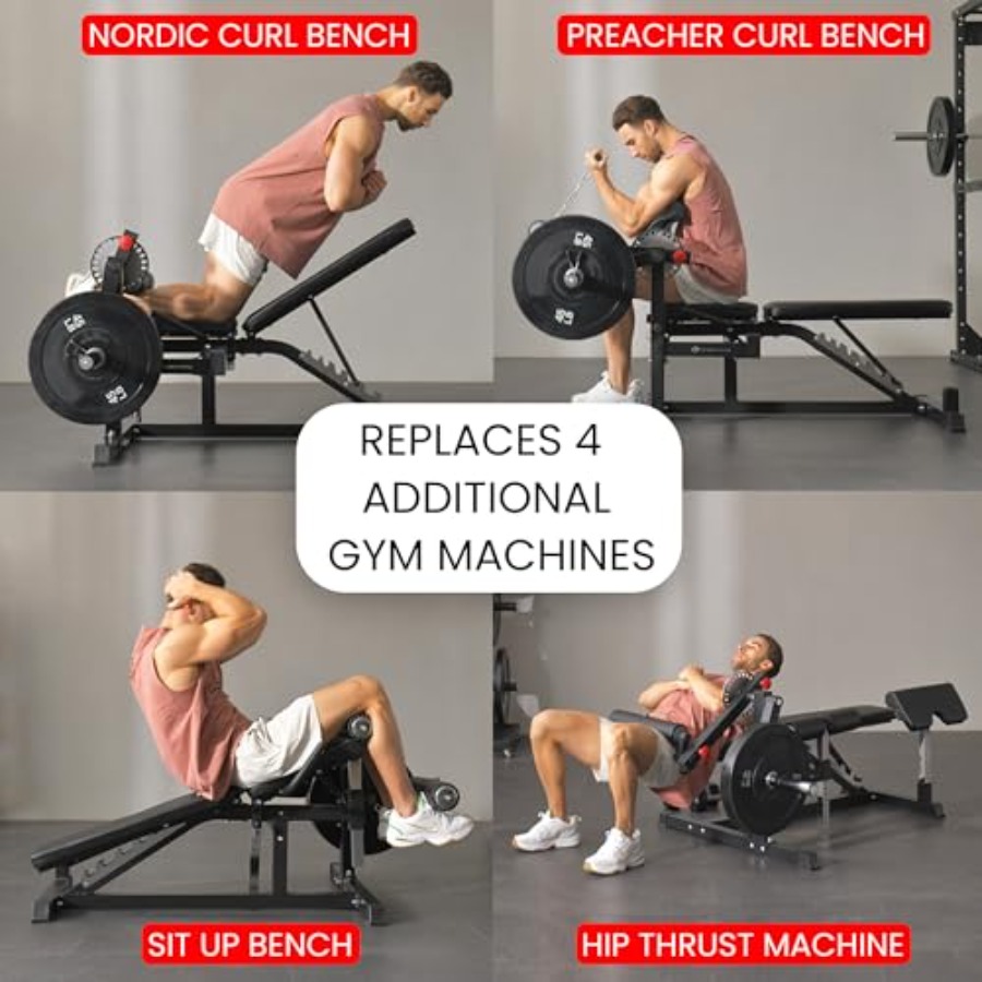 Adjustable Weight Bench with L - Home Gym Hip Thrust Machine recension och pris
