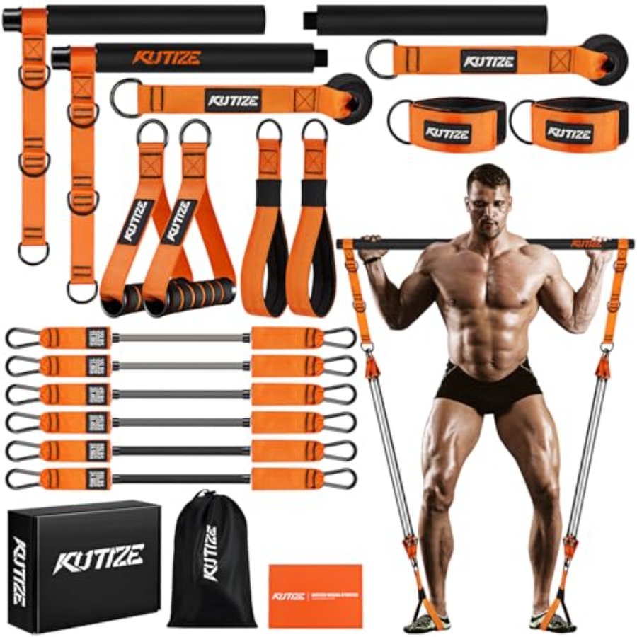 Pilates Bar Kit with Resistanc - Resistance Band Heavy recension och pris