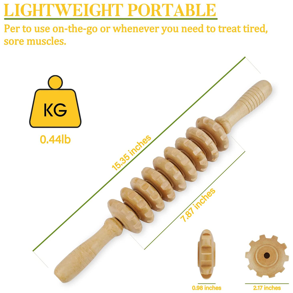 1 PCS Wood Massage Roller Trig - Home Gym Tools recension och pris