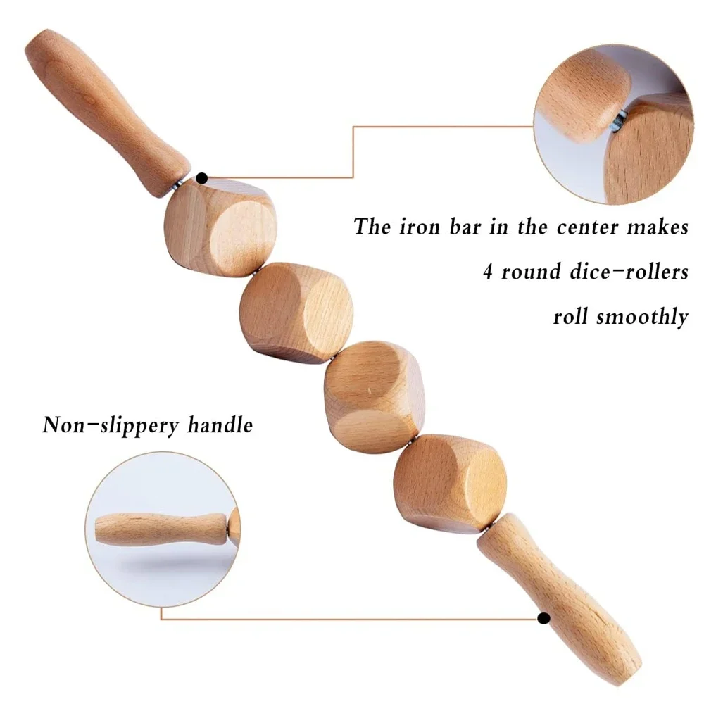 Wooden Massage Roller, Multi-F - Home Gym Manual recension och pris