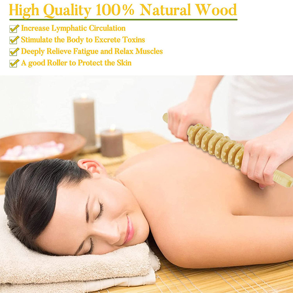 1 PCS Wood Massage Roller Trig - Home Gym Tools recension och pris