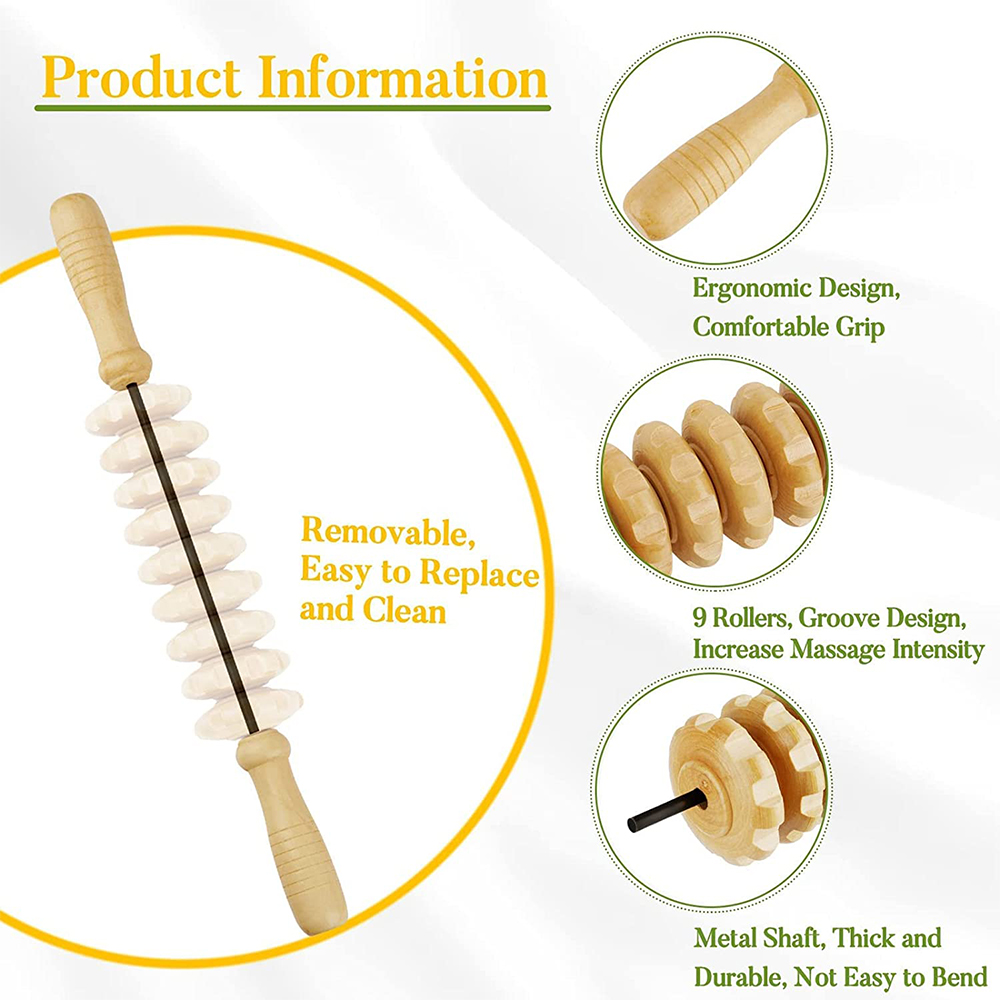 1 PCS Wood Massage Roller Trig - Home Gym Tools recension och pris